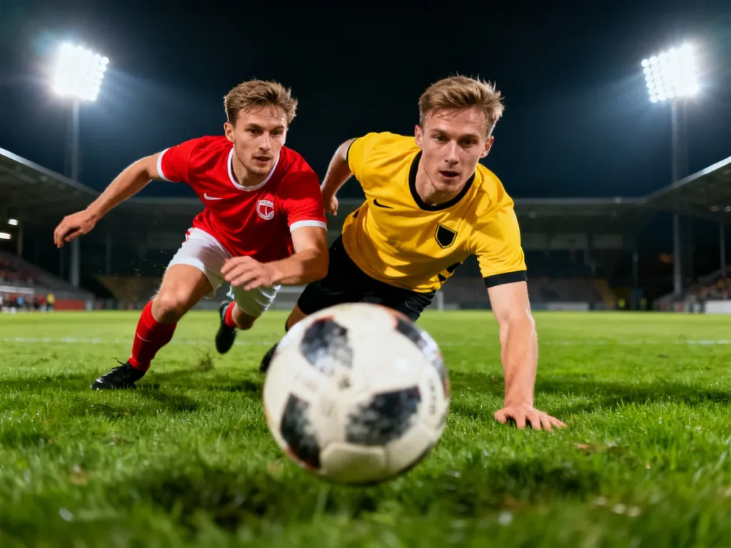 Piłkarze Polski i Szwecji walczą o piłkę na murawie stadionu podczas zaciętego meczu.